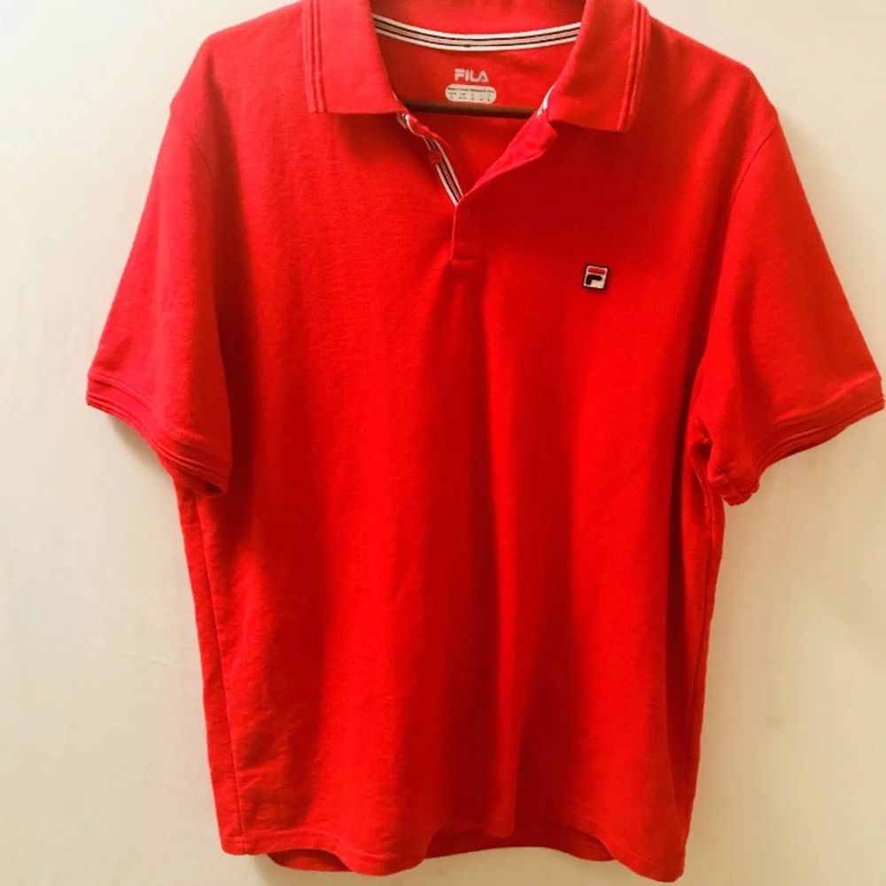 Fila Polo Short Sleeve Red Shirt 4 way stretch